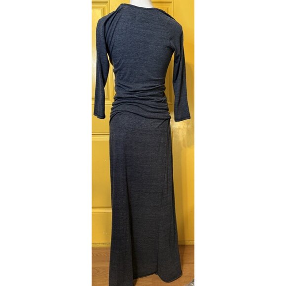 ALTERNATIVE Earth Gray Heathered Raglan Sleeve Cotton T-Shirt Maxi Dress Medium - Picture 2 of 2